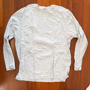 Skims Light Gray Long Sleeve Crewneck Shirt